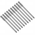 Uxcell 10pcs 100mm 1 4 Hex Shank 5mm Ph1 Magnetic Phillips Head Screwdriver Bits S2 High Alloy Steel