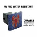 Atlantic Lobster On Blue Waves Tow Trailer Hitch Cover Plug Insert