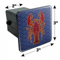 Atlantic Lobster On Blue Waves Tow Trailer Hitch Cover Plug Insert