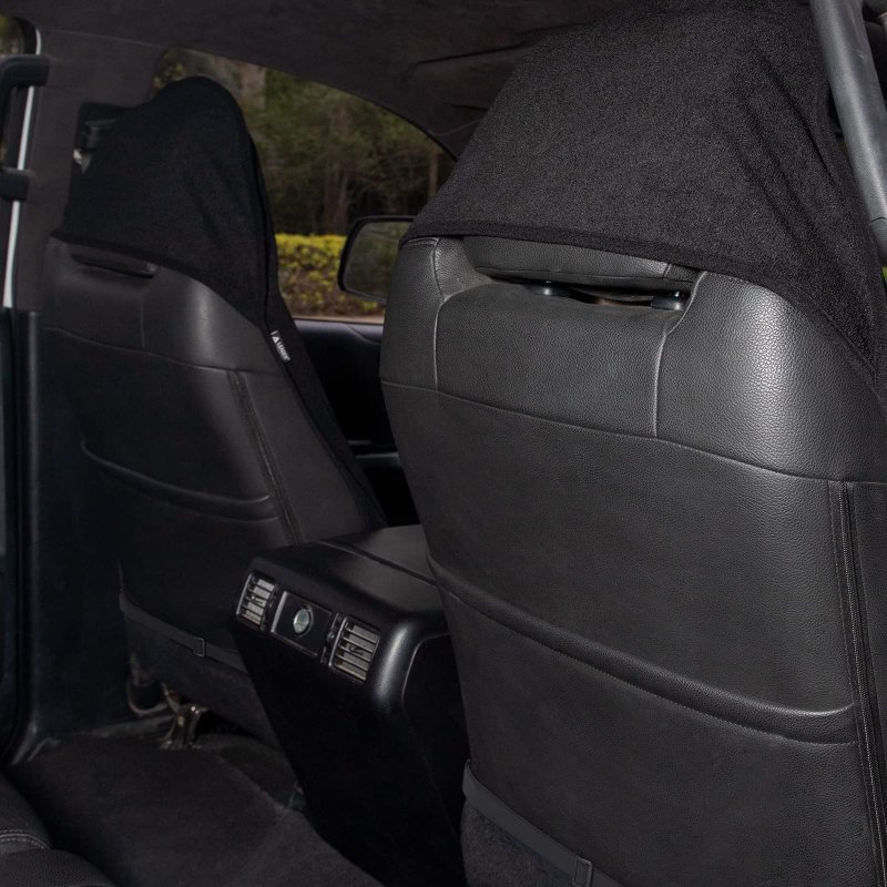 Leader Accessories 2pcs Waterproof Towel Front Seat Covers Black Non-slip Bucket Dog Kid Auto Protector