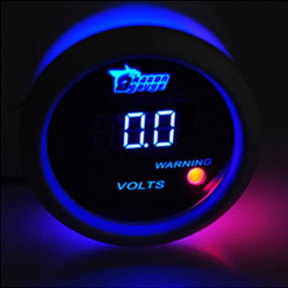 Digital Volt Voltage Gauge Meter Kit Blue Led 2 In 52mm Universal For Auto Automotive Truck Boat Cxc01713