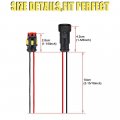 Hifrom Replace 1 2 3 Pin Car Male Female Electrical Waterproof Connectors Plug Socket Kit With 10cm Wire Awg Gauge Marine 5 Set
