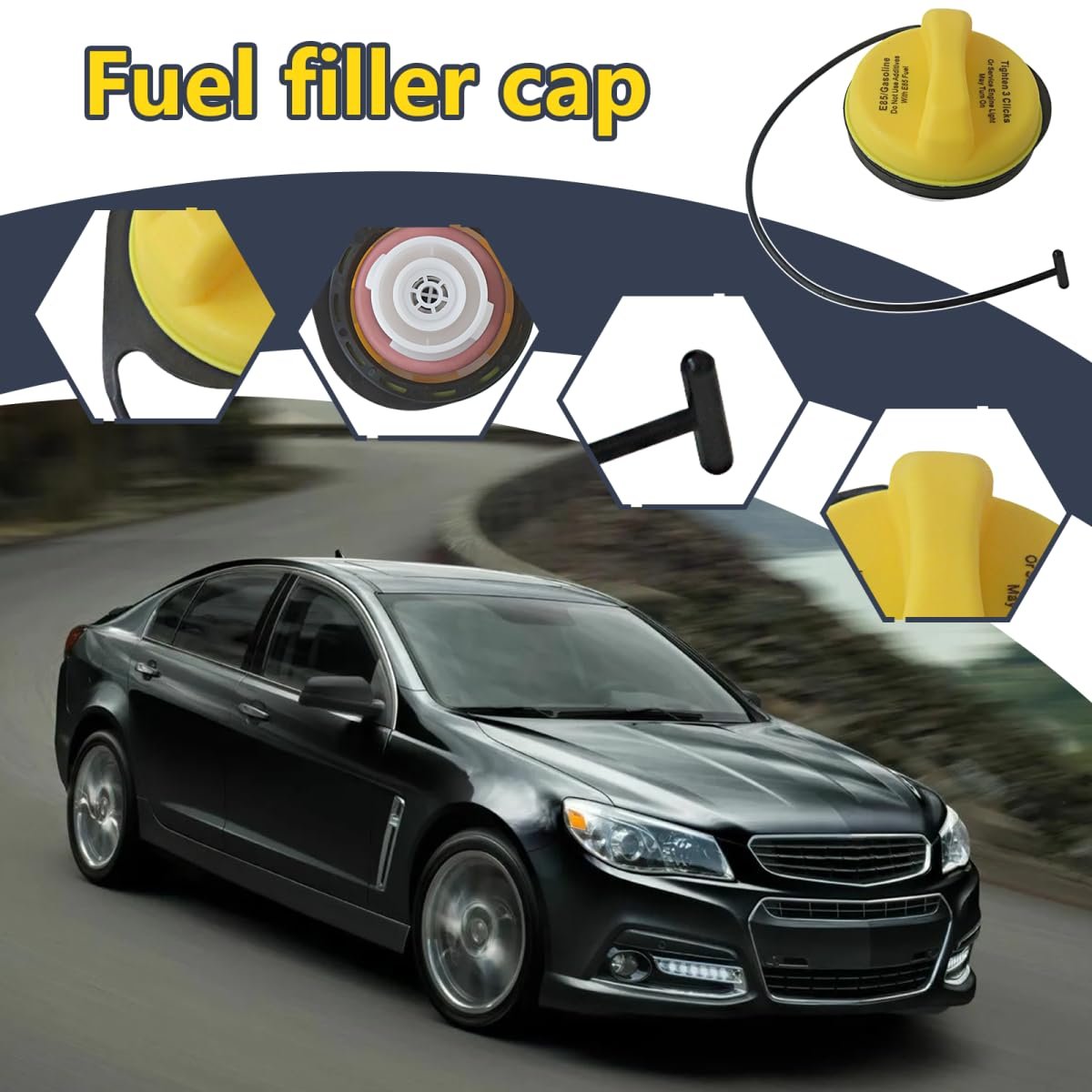 E85 Gas Fuel Tank Filler Cap For Chevy 2007-2008 Silverado 1500 5 3l Replace Part Gt295 20915990