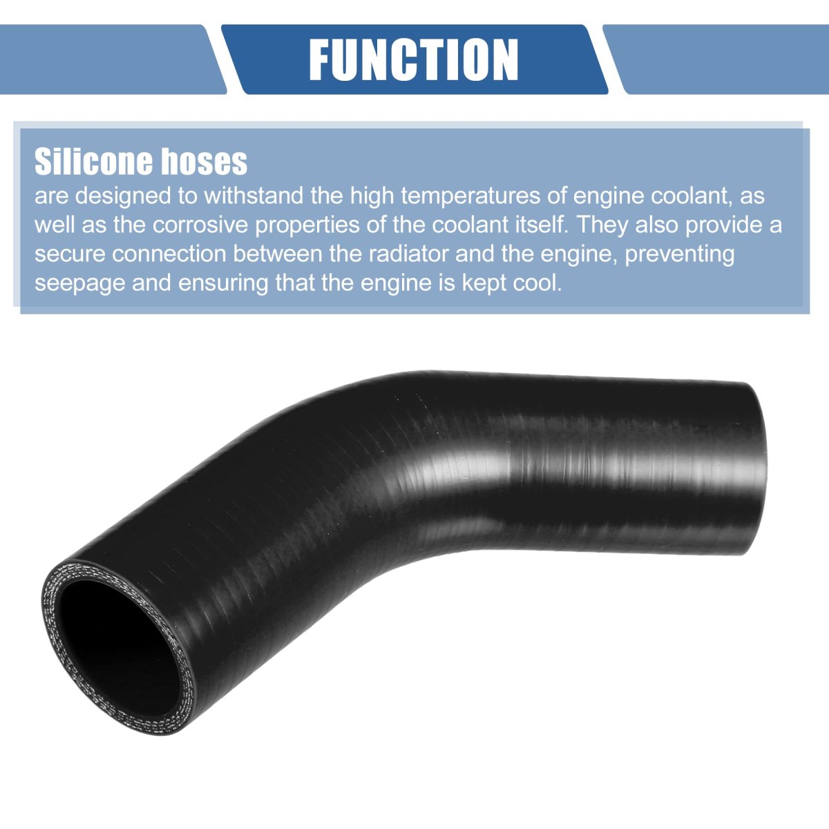 1 Pcs 35-38mm 38 -1 50 Id 90mm 3 54 Length 45 Degrees Black Car Silicone Hose Coolant Universal