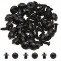 Uxcell 30pcs Black Plastic Rivets Fastener Retainer Push Type Clips Fit For 7mm Hole