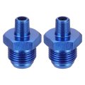 2pcs 8an Male Flare To 1 8 Npt Pipe Fitting Aluminum Straight Union Coupler Connector Fuel Hose Adapter For Automotive Blue 