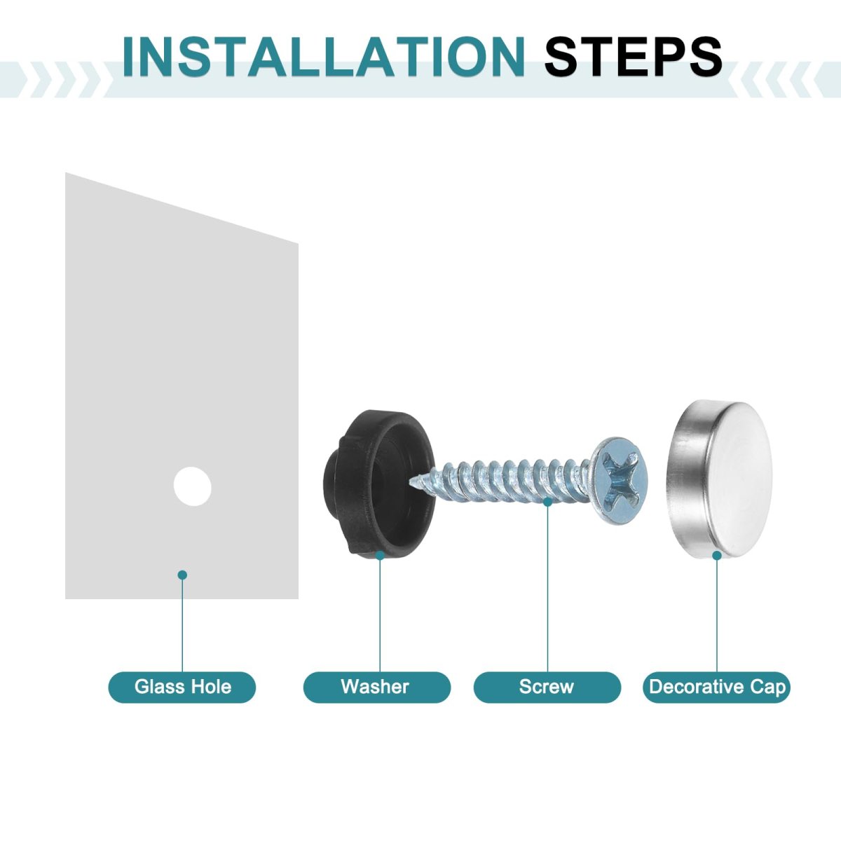 24pcs Screw Covers Caps 30mm Dia Stainless Steel Mirrors Decorative Cover Nails Convex Gasket Screw Fasteners For Sign