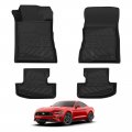 T Tgbros Custom Fit For Floor Mats 2015-2023 Ford Mustang Convertible Coupe 2022 Mach-e All Weather Mat Liners Front Rear Row 