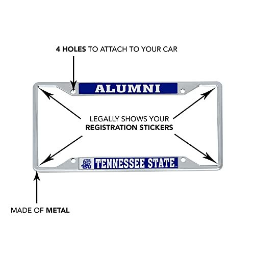 Tennessee State University Tsu Tigers Metal License Plate Frame For Front Or Back Of Car Officially Licensed Alumni