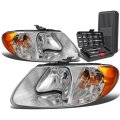 Auto Dynasty Oe Style Chrome Housing Amber Corner Headlight Lamps Tool Kit For Town Country Grand Caravan 08-17 