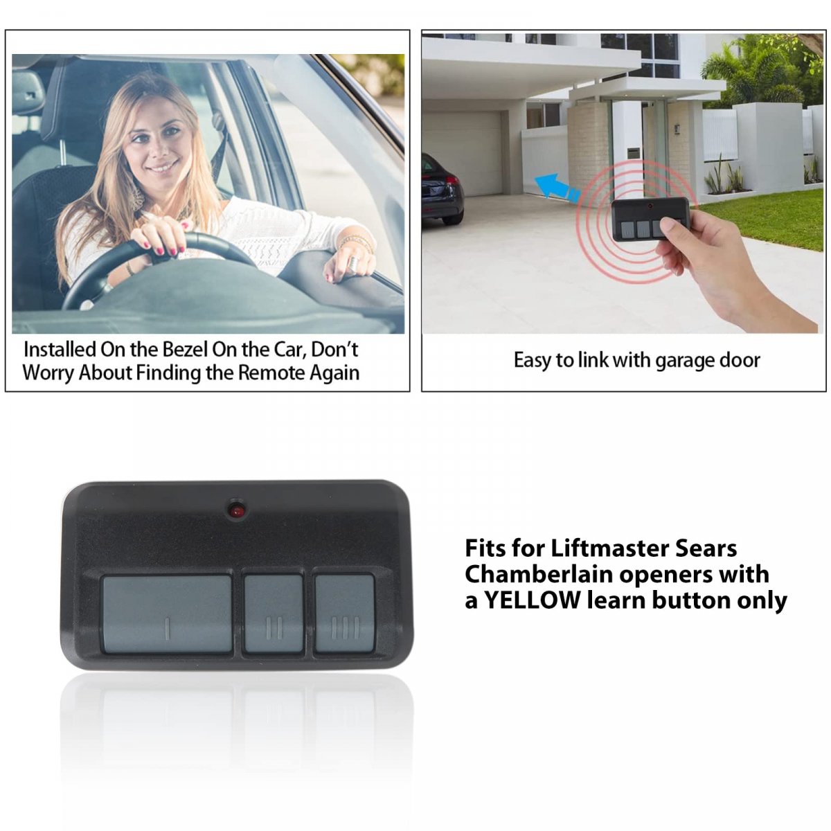 877lm Wireless Keypad And Remote For Liftmaster Garage Door Opener With Yellow Learn Button Waterproof Plastic Mount Control