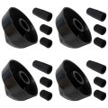 Professional 4 Packs Universal Control Knobs Replacement With 12 Adapters For Oven Stove Range Black