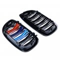 Compatible With 2003-2006 Bmw E46 325ci 330ci 2-door Pre-lci Left Right Front Glossy Black M-color Kidney Grille Double Line