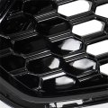 Glossy Black Front Hood Bumper Honeycomb Grille Replacement For Fusion 2013 2014 2015 2016