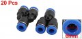 Uxcella 20pcs 6mm Dia Y Type 3 Ways Tube Hose Pneumatic Air Quick Fitting Push In Connector