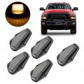 5pcs Roof Running Light Cab Marker Black Amber Led With Base Housing Ford F- 150 250 For 350 1980-1997 Super Duty Pickup Trucks 