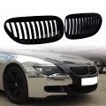 Left Right Glossy Black Front Hood Kidney Grille Compatible With 2004-2010 E63 E64 6-series 2-door