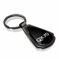 Ipick Image Made Black Dome Shinning Dark Gunmetal Metal Teardrop Key Chain With Logo For Infiniti Qx70