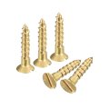 Brass Wood Screws 30pcs M1 6 X 8mm Slotted Drive Flat Head Self Tapping Screw Countersunk For Woodworking Furniture 