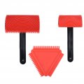 Wood Graining Tool Set Rubber Empaistic Grain Pattern Roller With Handle Wall Texture Art Painting For Diy Room Decoration 