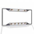 Fastasticdeals Metal Insert License Plate Frame Dromedary Weatherproof Car Accessories Chrome 4 Holes Solid 