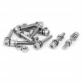 M6 X 35mm 304 Stainless Steel Hex Socket Head Cap Screws Nuts W Washers 10 Sets 