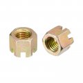 10pcs M12x1 75mm Hexagon Slotted Nut Grade 10 Carbon Steel Hex Castle Nuts Color Zinc 