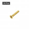 Uxcell Flat Head Socket Cap Screws M2-0 4 X 12mm Brass Inner Hex Drive Fasteners Bolts 24pcs