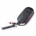 Cadtealir Italian Leather Key Fob Cover Case Holder Compatible For Maserati Ghibli Levante Quattroporte Red Stitch 