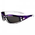 Global Vision Eyewear Flashpoint Padded Motorcycle Sunglasses For Women Two Color Crystal And Purple Frame W Flash Mirror Lens 