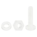 150 Pcs 50 Sets Nylon Hex Bolts M3 X 12mm Plastic Full Threaded Head Screws And Nuts With Flat Washers For Machinery 