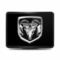 Ipick Image Compatible With Ram Head Logo Uv Graphic Black Metal Face-plate On Abs Plastic 2 Inch Tow Hitch Cover