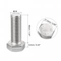 Uxcell M14 Hex Bolt M14-2 X 40mm 304 Stainless Steel 4 8 Grade Fully Threaded Hexagonal Head Screw Bolts 4pcs
