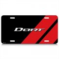 Ipick Image Made For Dodge Dart Carbon Fiber Look Red Stripe Graphic Special Aluminum Metal License Plate
