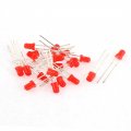 New Lon0167 20pcs Terminal 3mm Round Red Diffused Led Light Emitting Diode Beads 2 Runde Rote Diffuse Leuchtdiodenperlen