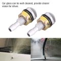 2pcs Windshield Washer Nozzle Universal Car Auto Wiper Spray Jet Replacement Kit Silver
