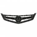 Hecasa All Black Front Grill Grille Compatible With Acura Tsx 2006-2008 Replacement For Ac1200112 71121seca02za
