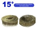 1600 Count Siding Nails 1-1 2 X 0 083 15-degree Ring Shank Full Round Head Collated Wire Coil For Lath And Sheathing Materials