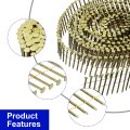 1600 Count Siding Nails 1-1 2 X 0 083 15-degree Ring Shank Full Round Head Collated Wire Coil For Lath And Sheathing Materials