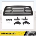 Kuafu Front Hood Bumper Grille Replacement Compatible With 2010-2018 Ram 2500 3500 4500 Shell Big Horn Horizontal Style Black W
