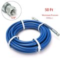 High Pressure Airless Paint Spray Hose 4000psi 1 4 In Internal Bore 50 Ft Blue Fiber Tube