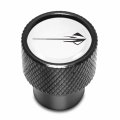 Ipick Image For Chevrolet Corvette C7 Stingray Logo White On Black Aluminum Tire Valve Stem Caps
