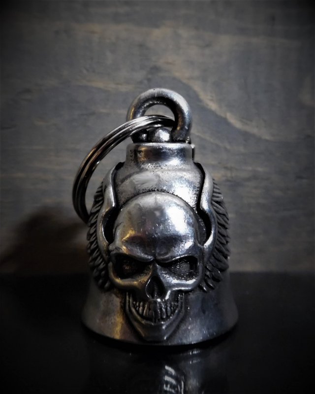 Bravo Bells Skull Upwing Biker Bell Accessory Or Key Chain For Good Luck On The Road