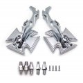 Httmt Mt252-003 Ttt001- Maltese Cross Emblem Flame Style Motorbike Chromed Billet Custom Running Acrylic Mirrors Universal