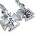 Httmt Mt252-003 Ttt001- Maltese Cross Emblem Flame Style Motorbike Chromed Billet Custom Running Acrylic Mirrors Universal