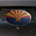 Rustic Arizona State Flag Distressed Usa Oval Tow Trailer Hitch Cover Plug Insert
