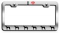 I Love Italian Greyhound Dogs Pets Chrome Metal License Plate Frame Tag Holder W69 