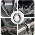 25 In V Band Flange Clamp Kit With Ridge 2 Piece Stainless Steel Universal Exhaust Downpipe Turbocharger Muffler Set M8 1 T
