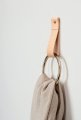 Keyaiira Medium Leather Wall Hook Silver Towel Ring Hanging Strap For Loop Holder Minimal Bar Rack Storage Modern Bathroom Hand 