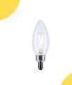 Satco 4w Led B11 Candle Light Bulb 3000k Soft White 350 Lumens Clear Finish E12 Candelabra Base Dimmable 300 Degree Beam
